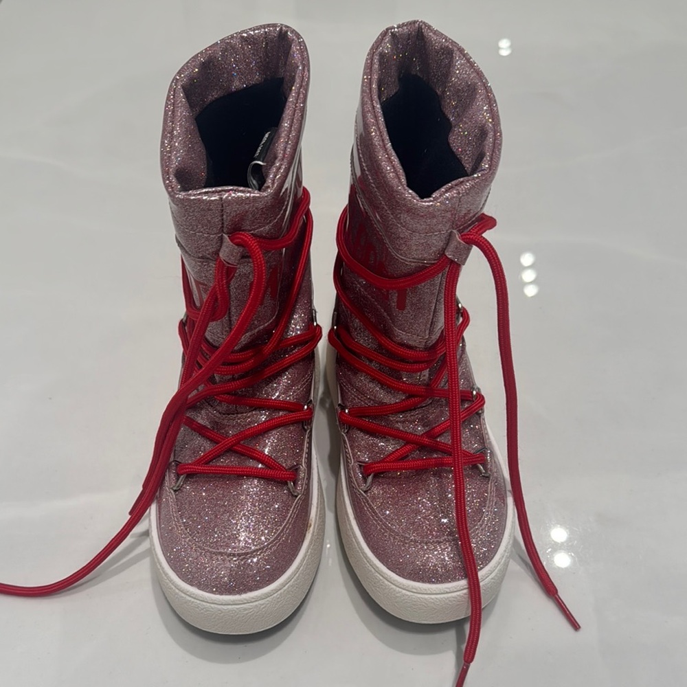 Moon Boot Pink and Red KIDS Winter Boots